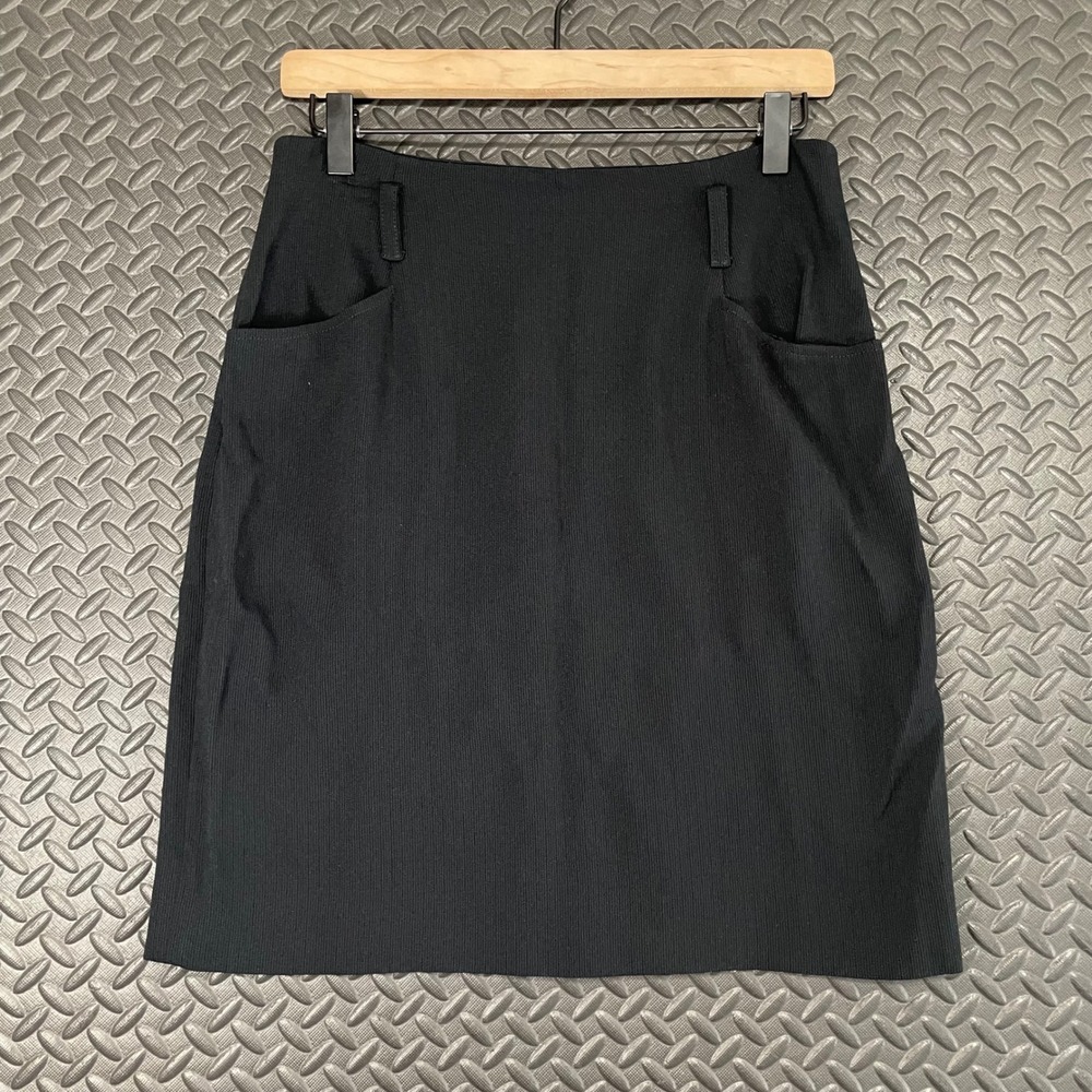 Vintage Renfrew Black Midi Skirt Women's Size 8 Pocket Work Casual Office‎